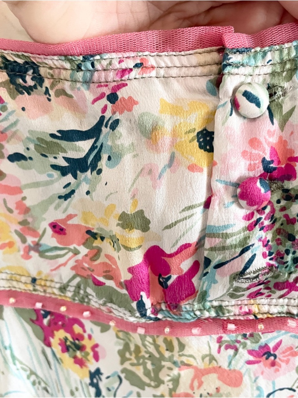 Y2K Silk Babydoll Midi Dress Beaded Empire Waist Romantic Sz L - Picture 13 of 15
